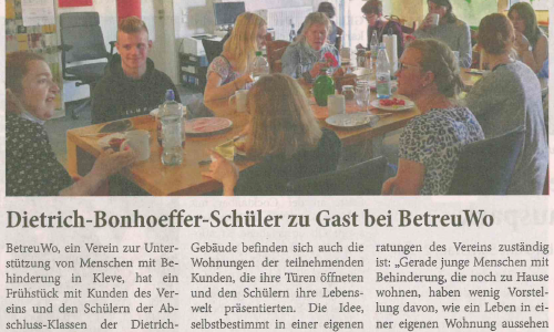 Dietrich-Bonhoeffer-Schüler zu Gast bei BetreuWo